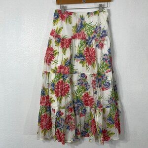 Chaps floral three tiered skirt